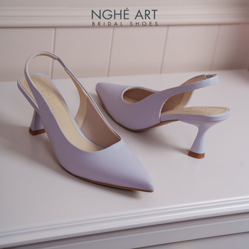 Giày cưới Nghé Art basic slingback 7 phân da tím 502-da-tim - Ảnh 4 - Nghé Art Bridal Shoes – 0822288288