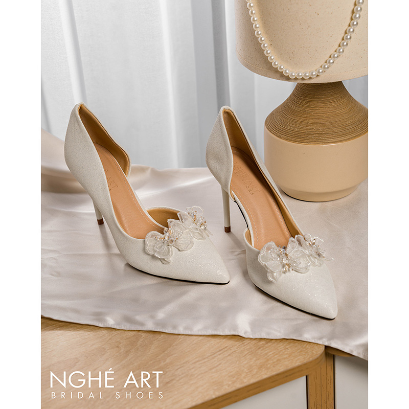 Giày cưới Nghé Art cao gót đính cánh bướm voan 549-442-NHU-TRANG - Ảnh 6 - Nghé Art Bridal Shoes – 0822288288
