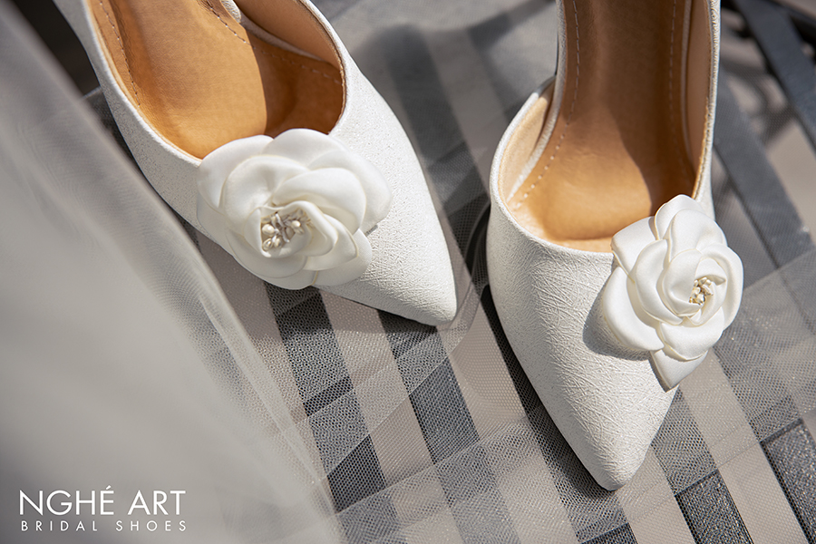 Giày cưới Nghé Art cao gót hoa trà 456-442 - Ảnh 11 - Nghé Art Bridal Shoes – 0822288288