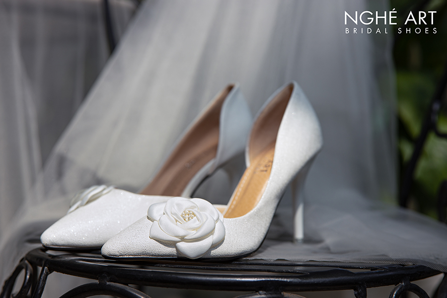Giày cưới Nghé Art cao gót hoa trà 456-442 - Ảnh 12 - Nghé Art Bridal Shoes – 0822288288