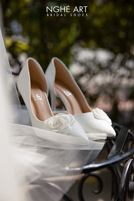 Giày cưới Nghé Art cao gót hoa trà 456-442 - Ảnh 6 - Nghé Art Bridal Shoes – 0822288288