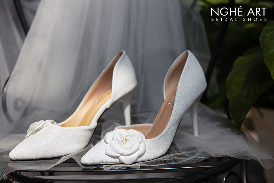 Giày cưới Nghé Art cao gót hoa trà 456-442 - Ảnh 8 - Nghé Art Bridal Shoes – 0822288288