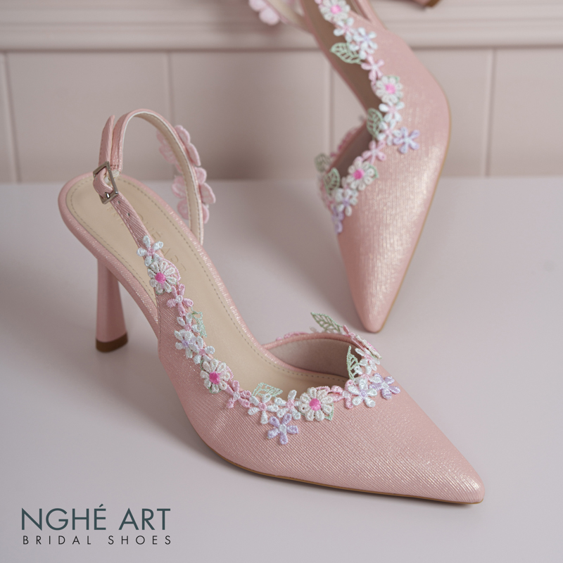 Giày cưới Nghé Art hoa hồng vintage 548-535-nhu-hong - Ảnh 6 - Nghé Art Bridal Shoes – 0822288288