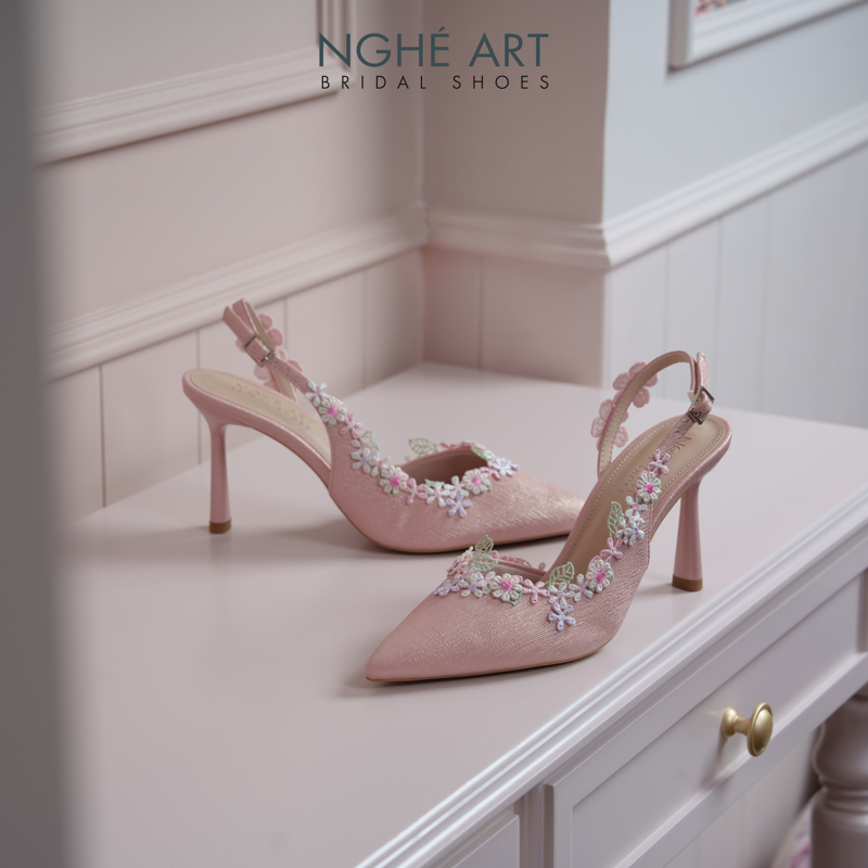 Giày cưới Nghé Art hoa hồng vintage 548-535-nhu-hong - Ảnh 7 - Nghé Art Bridal Shoes – 0822288288