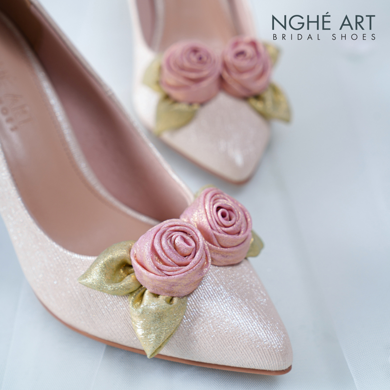 Giày cưới Nghé Art Rose Candy cao gót 10p 559-377-vang-pastel-4b - Ảnh 2 - Nghé Art Bridal Shoes – 0822288288