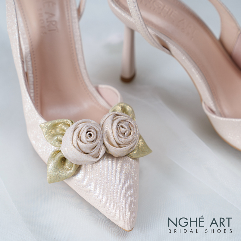 Giày cưới Nghé Art Rose Candy slingback 9p 559-535-vang-pastel-4b - Ảnh 5 - Nghé Art Bridal Shoes – 0822288288