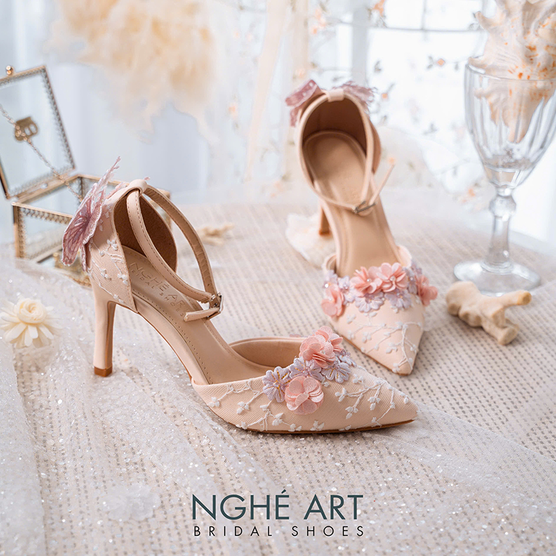 Giày cưới thu đông sắc hồng - Ảnh 3 - Nghé Art Bridal Shoes – 0822288288