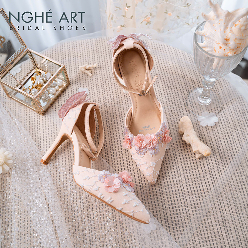 Giày cưới thu đông sắc hồng - Ảnh 4 - Nghé Art Bridal Shoes – 0822288288