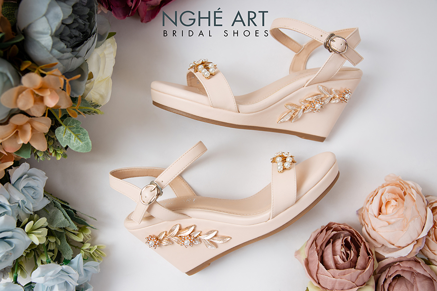 Những mẫu giày cưới đế xuồng nhà Nghé Art cho cô dâu thích sự khác biệt - Ảnh 3 -  Nghé Art Bridal Shoes – 0908590288