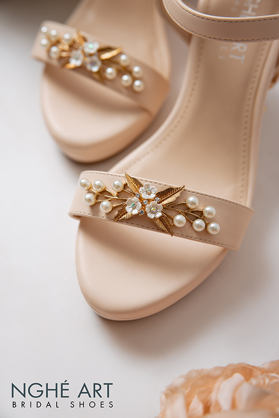 Những mẫu giày cưới đế xuồng nhà Nghé Art cho cô dâu thích sự khác biệt - Ảnh 8 -  Nghé Art Bridal Shoes – 0908590288